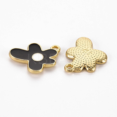 Rack Plating Light Gold Alloy Enamel Pendants ENAM-Q444-013D-RS-1