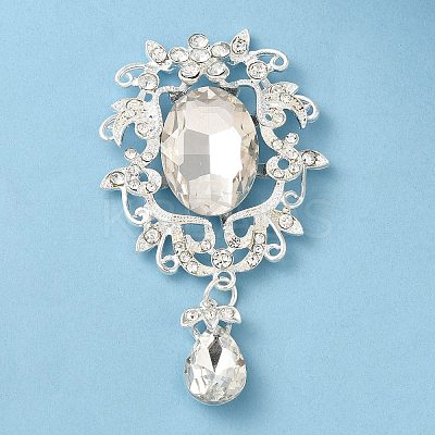 Zinc Alloy Glass Big Pendants PALLOY-Z017-02B-S-1