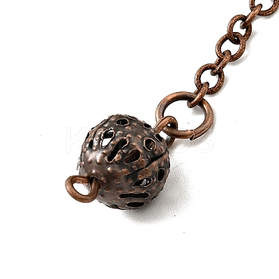 Brass Cable Chain Pointed Dowsing Pendulums HJEW-D004-04R-1