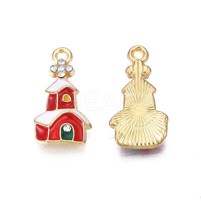 Rack Plating Alloy Enamel Pendants ENAM-N055-147C-1