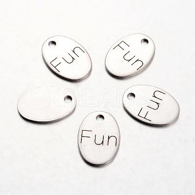Non-Tarnish Spray Painted 201 Stainless Steel Pendants LS-STAS-I048-G19-1