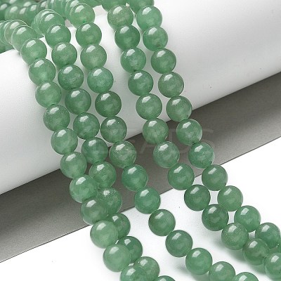 Natural Green Aventurine Round Beads Strands G-S150-8mm-1-1