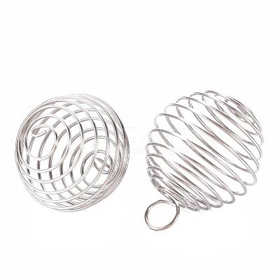 Non-Tarnish 304 Stainless Steel Wire Pendants STAS-ZX013-22-25mm-P-1