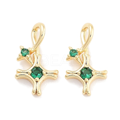 Brass with Cubic Zirconia Pendants X-KK-P271-34G-1
