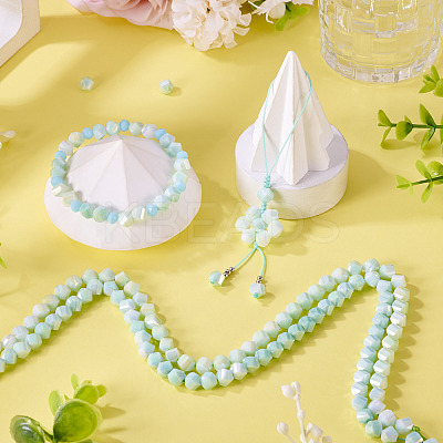 2 Strands 2 Colors Anti-Tarnish Electroplate Glass Beads Strands GLAA-TA0003-67-1
