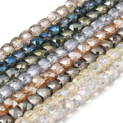 Electroplate Transparent Glass Beads Strands GLAA-C029-03A-1