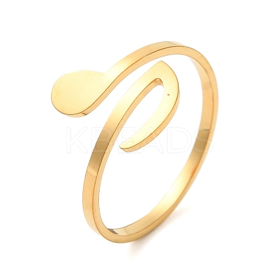 304 Stainless Steel Open Cuff Rings for Women RJEW-N048-05G-1