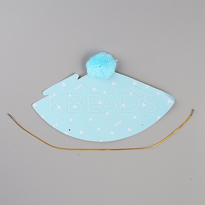 Paper Pompon Party Hats AJEW-WH0223-07A-1
