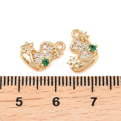 Christmas Brass Micro Pave Cubic Zirconia Pendants KK-L261-15B-G02-1