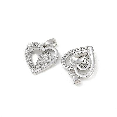 Brass Micro Pave Cubic Zirconia Pendants KK-F908-16P-1