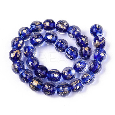 Handmade Gold & Silver Foil Glass Beads FOIL-N030-03A-01C-1