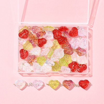 50Pcs Glass Connector Charms PALLOY-FZ00019-1