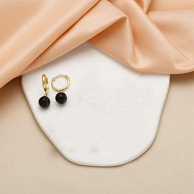 Round Brass Enamel Hoop Earrings EJEW-U059-05G-1