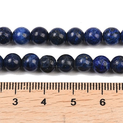 Dyed Natural Grade AA Lapis Lazuli Round Bead Strands X-G-M290-6mm-AA-1