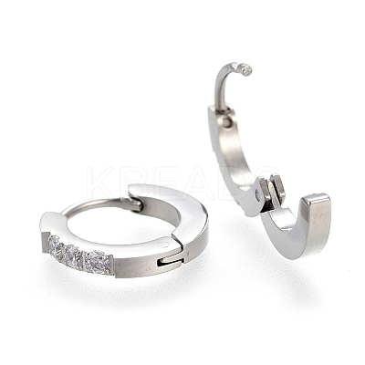 304 Stainless Steel Huggie Hoop Earrings EJEW-L252-042P-1