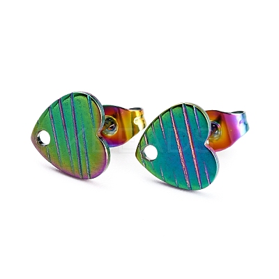 Ion Plating(IP) 304 Stainless Steel Stud Earring Findings EJEW-O104-04MC-1