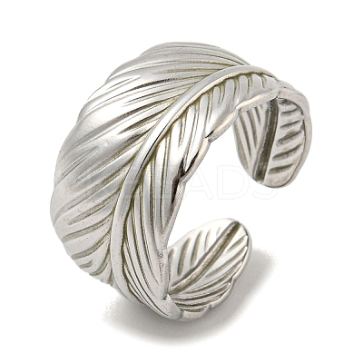 Non-Tarnish 304 Stainless Steel Open Cuff Ring RJEW-C067-15P-1