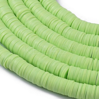 Flat Round Handmade Polymer Clay Beads CLAY-R067-8.0mm-24-1