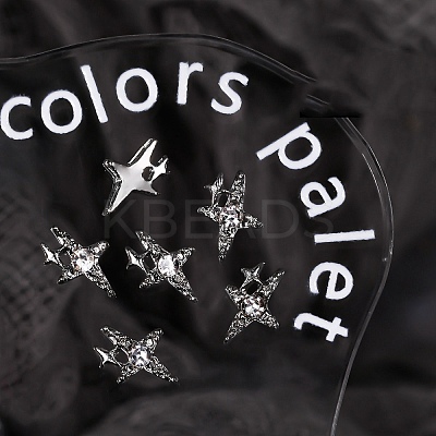 Star Alloy Rhinestone Cabochons MRMJ-WH0075-114-07-1
