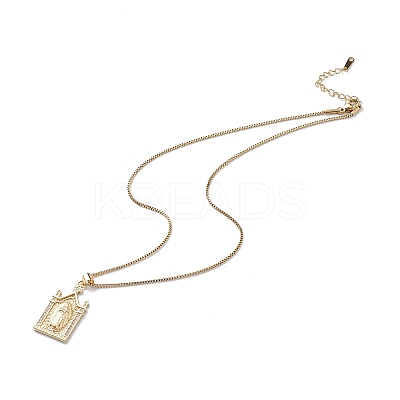 Clear Cubic Zirconia Religion Pendant Necklace NJEW-F307-01E-1