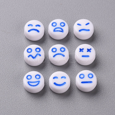 White Opaque Acrylic Beads MACR-N008-42-A03-1