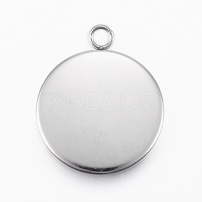 Non-Tarnish 304 Stainless Steel Pendant Cabochon Settings LS-X-STAS-E146-18P-20mm-1