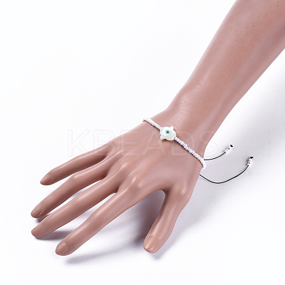 Adjustable Nylon Thread Braided Beads Bracelets BJEW-JB04370-1