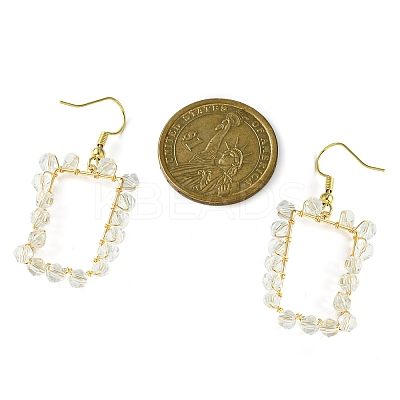 5 Pair 5 Style Brass Geometry Dangle Earrings with Glass Beaded EJEW-JE05400-1