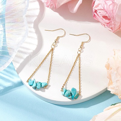 304 Stainless Steel with Synthetic Gemstone Dangle Earrings EJEW-JE06010-10-1