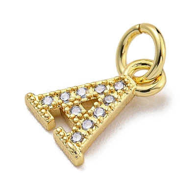 Initial Letter Brass with Cubic Zirconia Charms KK-Q814-26A-G-1