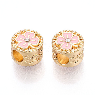 Rack Plating Alloy Rhinestone European Beads FIND-N011-02KCG-1