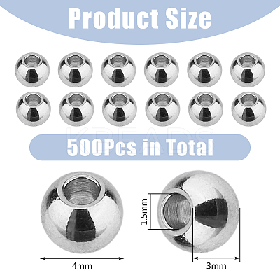 500Pcs 304 Stainless Steel Spacer Beads STAS-DC0015-68-1