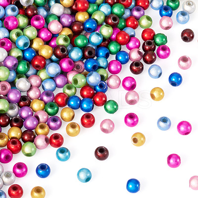 360Pcs 12 Colors Spray Painted Acrylic Beads MACR-TA0002-25-1