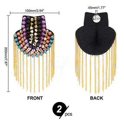2Pcs Fashionable Tassel Epaulettes AJEW-PH0003-82-1