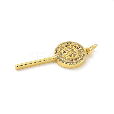 Brass Micro Pave Cubic Zirconia Pendants KK-U044-06G-1