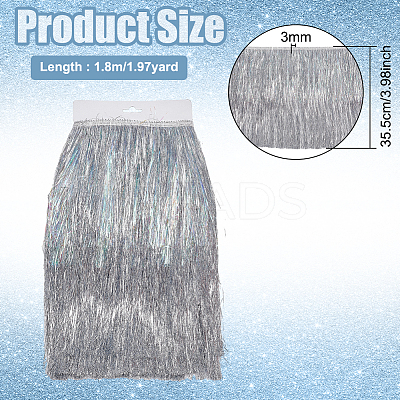 Polyester & Aluminum Foil Fringe Trimmings DIY-WH0588-03B-1