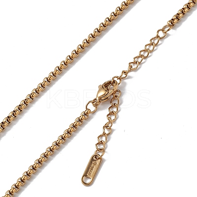 Ion Plating(IP) 304 Stainless Steel Box Chain Necklace for Men Women NJEW-K245-020A-1