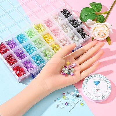 DIY Sparkling Beads Earring Bracelet Making Kit DIY-YW0005-94-1