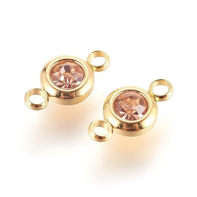 304 Stainless Steel Rhinestone Links connectors STAS-P237-17G-07-1