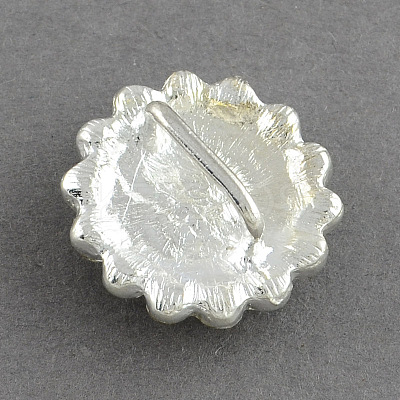 Shining Flower Alloy Grade A Crystal Rhinestone Slide Charms Beads RB-R008-07-1