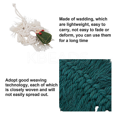 3Pcs 3 Style Christmas Theme Cotton Weave Pendant Decorations HJEW-CF0001-13-1