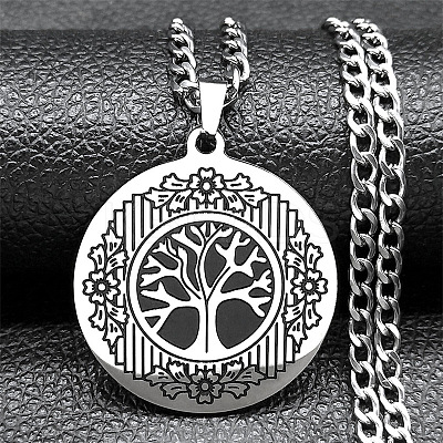 201 Stainless Steel Pendant Necklaces NJEW-C066-01P-1