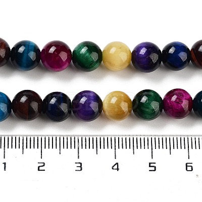7 Colors Natural Tiger Eye Beads Strands G-A220-A01-02-1