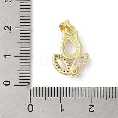 Rack Plating Brass Micro Pave Cubic Zirconia Pendants KK-C052-02B-G-1