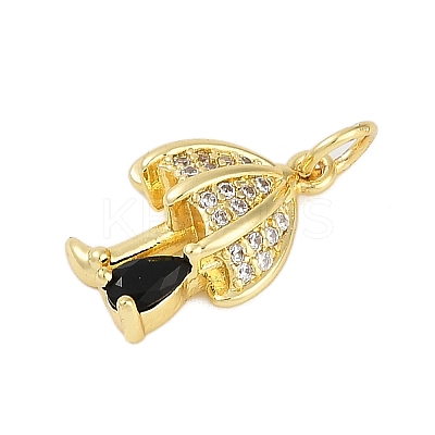 Rack Plating Brass Micro Pave Cubic Zirconia Pendants KK-R166-02G-02-1