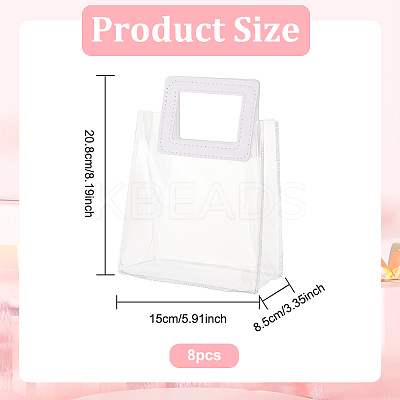 Valentine's Day Rectangle Transparent PVC Storage Bags with Handle ABAG-WH0046-05A-1