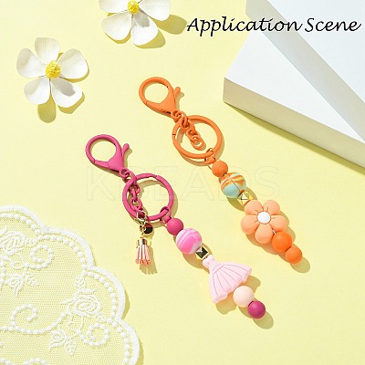 Spray Painted Alloy Bar Beadable Keychain for Jewelry Making DIY Crafts KEYC-A011-02I-1
