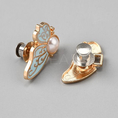 Butterfly Shape Alloy Enamel Adjustable Jean Button Pins FIND-WH0609-77KCG-04-1