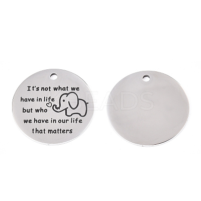 Non-Tarnish 201 Stainless Steel Pendants STAS-T064-38P-12-1