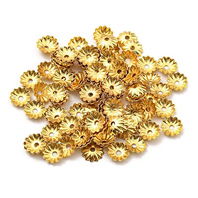Rack Plating Brass Bead Caps X-KK-F856-03G-1